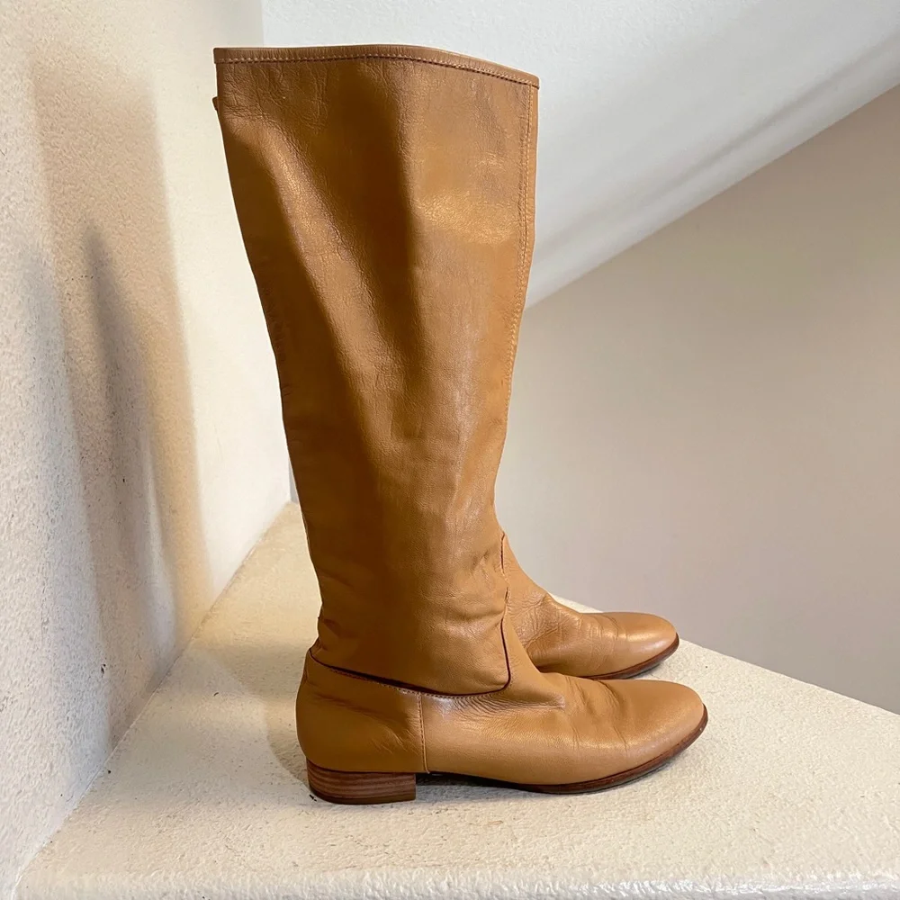 Banana Republic Tan Leather Knee-High‎ soft Boots women’s size 9.5 winter fall